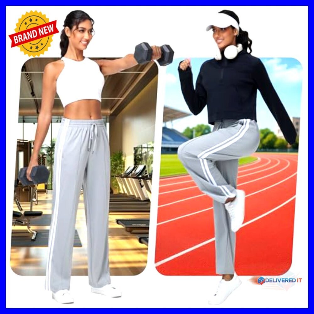Loose Fit Athletic Track Pants with Zipper Pockets Drawstring Waist - Picture 4 of 6